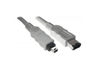 FireWire-kaapeli 6-nastainen 4-nastaiseen pistokkeeseen, 1.00m liitäntäkaapeli IEEE 1394, harmaa